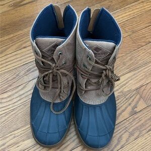 SPERRY Snow & Rain Boots Wool Upper Leather Laces Back Zipper Size 8
